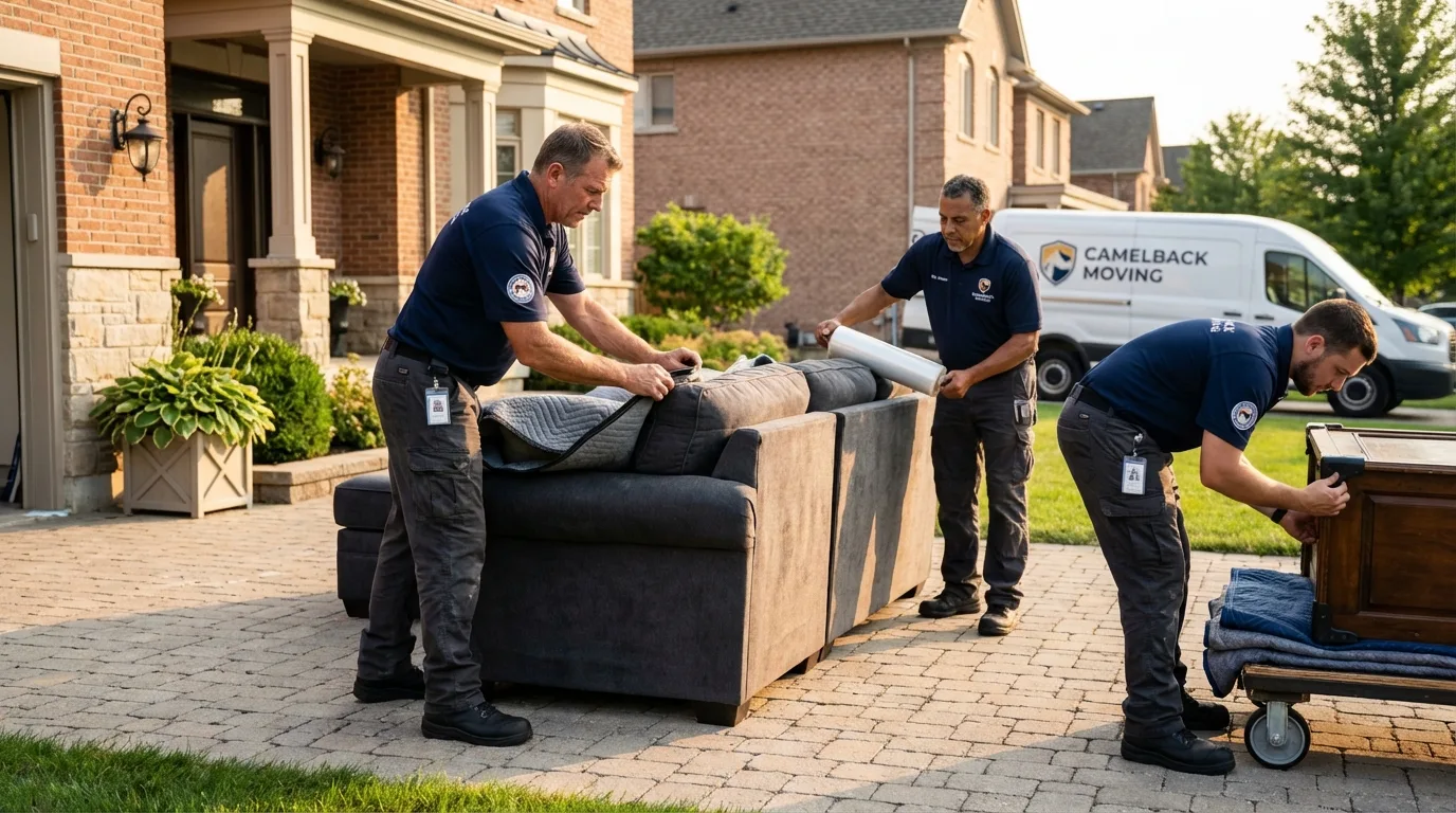Large estate moving crew wrapping furniture in Las Vegas, NV