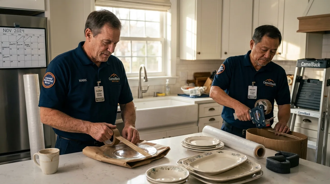 Professional crew packing kitchen dishware in Las Vegas, NV